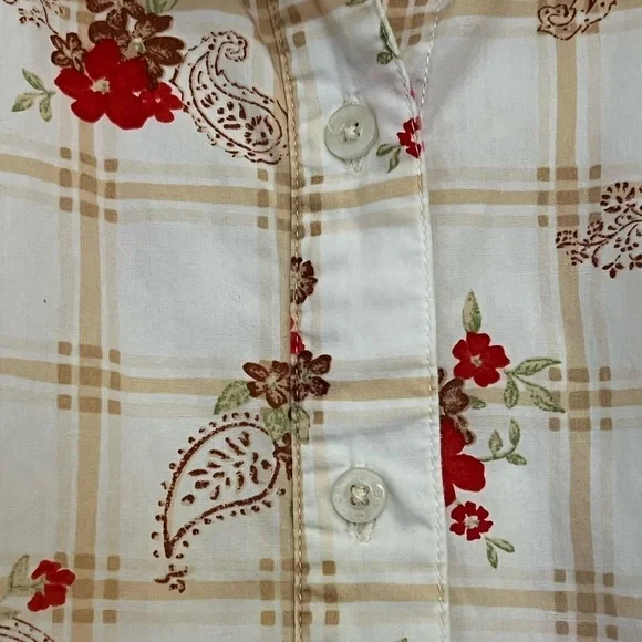 Classic Elements Floral Sleeveless Cotton Blouse XL - Picture 3 of 4